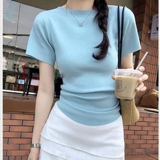 73326 Áo thun dệt kim ngắn tay màu trơn