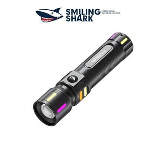 Smile Shark SD5246 Đèn pin M60 10000LM Đèn pin siêu sáng wiht 3 chế độ USB Đèn nhấp nháy có thể sạc lại Đèn pin có thể phóng to Cắm trại ngoài trời Đi bộ đường dài Chiếu sáng khẩn cấp