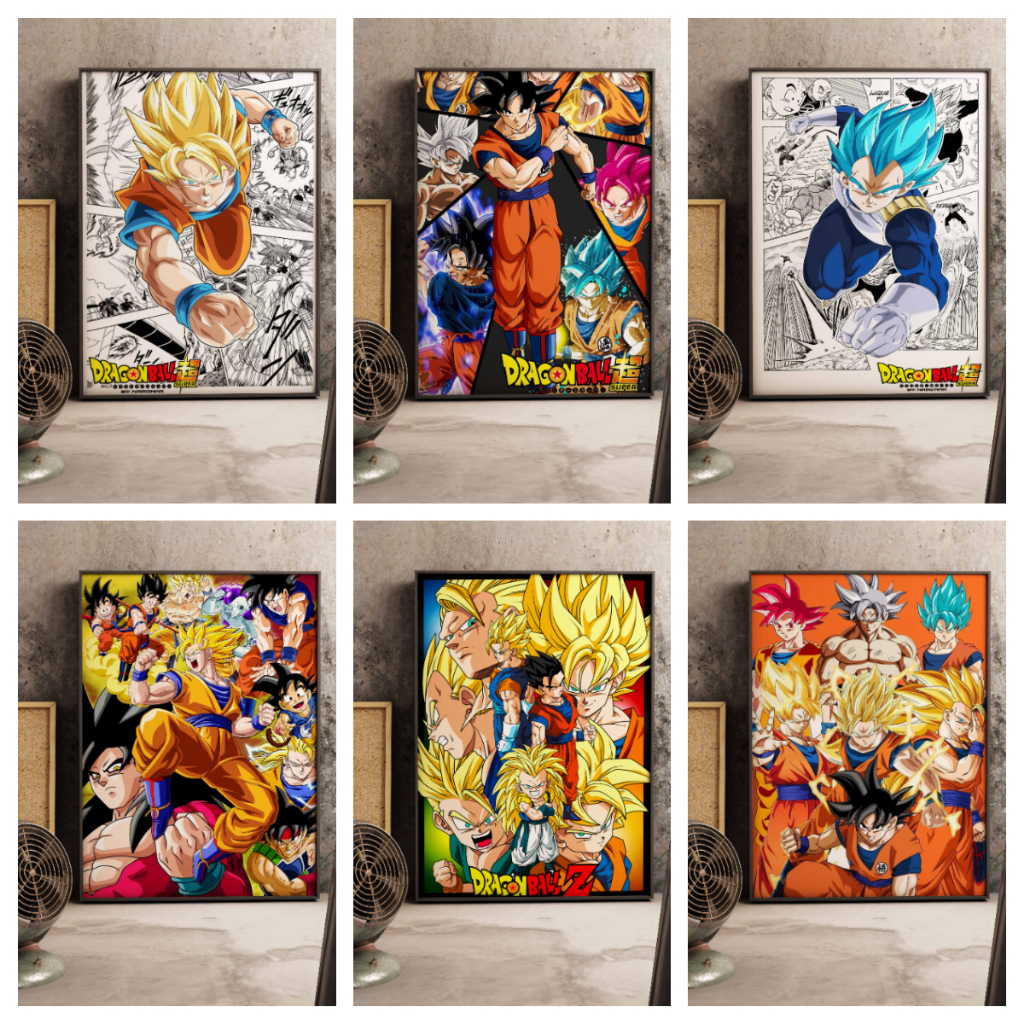 Poster Vintage Dragon Ball Hoạt Hình Anime Hình Goku Kakarotto Anime Manga Tường Poster Vải In Tường