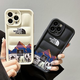 3d Sóng Thẳng Cạnh Phía Bắc Mặt Núi Tuyết Đường Cao Tốc Dành Cho iPhone 15 14 13 12 11 Pro Max Thời Trang Thương Hiệu Sang Trọng Xuống Áo Khoác Hình Vuông Chống Sốc Mềm Vỏ Điện Thoại