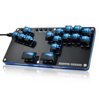 Bộ điều khiển Arcade đa nút Haute 42 16Key Gamerfinger với chức năng Turbo, Bộ điều khiển Arcade Stick Street Fight Mini Plus cho PC / Ps3 / Ps4 / Switch Game Keyboard-Hỗ trợ Hot