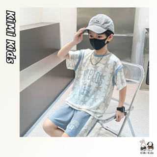 Bộ áo thun ngắn tay trẻ em KiMi Kids mùa hè mới dành cho trẻ em Bộ quần áo khô nhanh cho trẻ em mặc thể thao