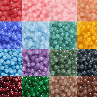 St. kunkka 30 Chiếc 8-10mm Giả Ngọc Hạt Thủy Tinh Thạch Màu Trơn Hạt Thủy Tinh Rời Khoảng Thời Gian Hạt Rời Quyến Rũ Thời Trang Có Thể Được Sử Dụng Để Làm Đồ Trang Sức DIY Vòng Cổ Vòng Tay Và Thủ Công