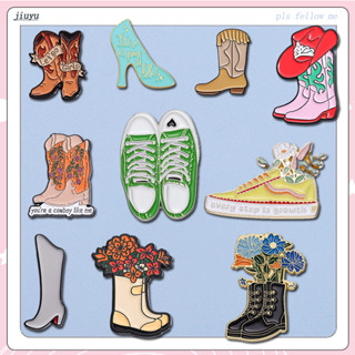 Mỗi Bước Là Tăng Trưởng Giày Hình Men Pin Trâm Cổ Điển Giày Vải Hoạt Hình Giày Thổ Cẩm Hoa Huy Hiệu Pin Ba Lô Phụ Kiện Quà Tặng