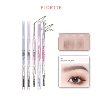 chì kẻ mày  FLORTTE Bút Kẻ Lông Mày Dạng Phẩy Sợi Chống Thấm Nước Và Mồ Hôi Thiết Kế Hai Đầu Tiện Dụng