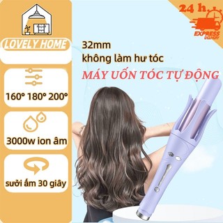 3000w Máy uốn tóc xoăn tự động gốm anion ，32mmMáy uốn tóc tự động chống bỏng bảo vệ tóc，Chất liệu gốm sứ nóng nhanh nhiều mức chỉnh nhiệt