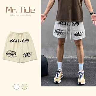 Quần short nam nữ thun Quần Thun Ngố Nam Họa Tiết Nổi SCARAGNU Short Nỉ Đùi Dày Dặn Có Túi Kết Hợp Dây Rút.