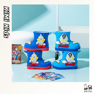  Kimi Kids Ultraman Bé Giày Đi Mưa Trẻ Em Bé Trai Bé Nhỏ Trẻ Tập Đi Sinh Viên Trẻ Em Giày Nước Chống Thấm Nước Giày Mưa cotton Chống Trơn Trượt Giày Đi Mưa 