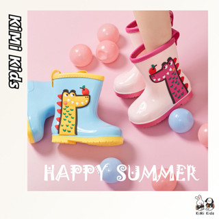 Kimi Trẻ Em Giày Đi Mưa Trẻ Em Mới Hoạt Hình Dễ Thương Khủng Long Chống Thấm Nước Và Lông Cừu Trẻ Em Bé Sinh Viên Bé Trai Và Bé Gái Giày Đi Mưa Chống Trơn Trượt