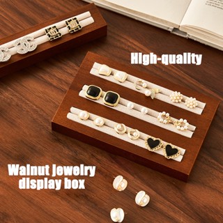 Gỗ sồi Vuông hộp đựng trang sức Nhẫn Hiển Thị Khay Bông Tai Bông Tai Trang Sức Tấm Bảo Quản Trang Sức Người Tổ Chức Màn Hình Chống Đỡ