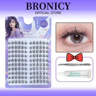 Bronicy 10 Hàng Lông Mi Giả Hướng Dương Mềm Trong Suốt Thân Mô Phỏng Tự Nhiên Ghép Lông Mi