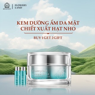 （Oily skin）FLOWERY LAND Kem dưỡng ẩm da mặt chiết xuất hạt nho Flowery Land 50ml