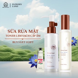 （Cleanser&Toners）Sữa rửa mặt làm sạch da/Toner làm sạch cấp ẩm Blue Lotus Flowery Land Cleanser+Toners Skin Care Kits 100+90ml