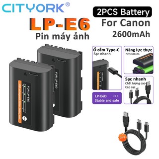 Bộ 2 pin canon lp-e6 lp-e6n cho canon 60d 70d 80d 90d 6d 6d mark ii 5d mark iii