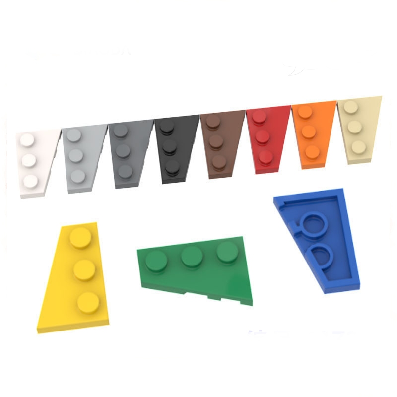 10 Chiếc Nêm Tấm Cánh 2x3 Trái Phải Khối Xây Dựng Gạch MOC Phần Đồ Chơi Cho Thành Phố Gạch Bộ Tương 