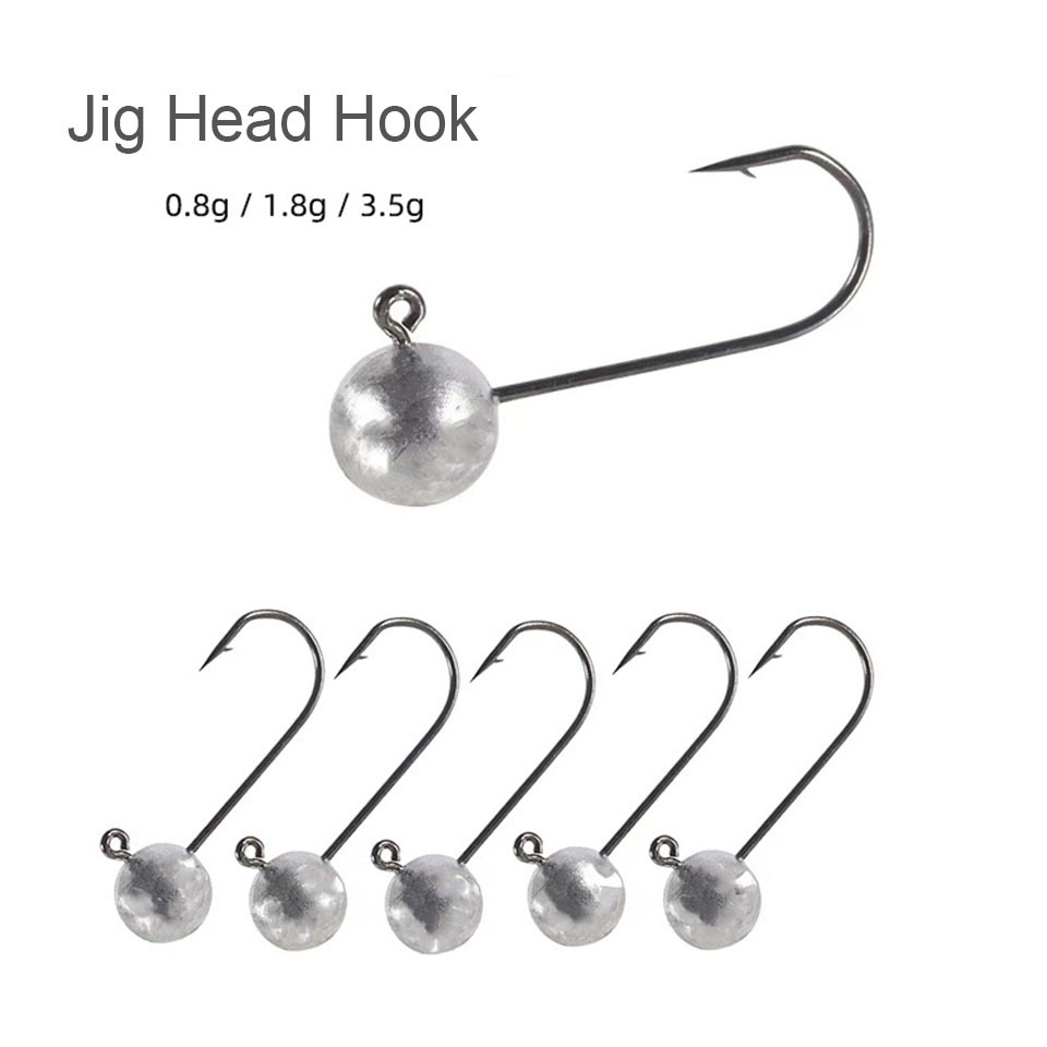 10 Chiếc Mini Jig Đầu Móc Cá Rockfish Lộ Đầu Chì Móc Gai Móc Cá Hồi Mềm Giun Dụ Jig Câu Cá Móc Câu C