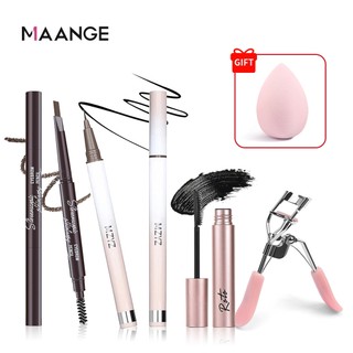 Bộ dụng cụ trang điểm MAANGE Bút chì kẻ mày Mascara, Máy uốn mi kẻ mắt