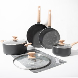 Chảo chống dính Inssa 24CM Chảo chống dính có tay cầm chống dính cho dụng cụ nấu ăn lành mạnh GUOJ016-019