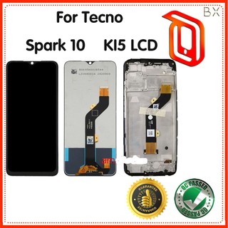 Dành cho tecno spark 10 c ki5p màn hình cảm ứng số hóa kính màn hình lcd lắp ráp + khung