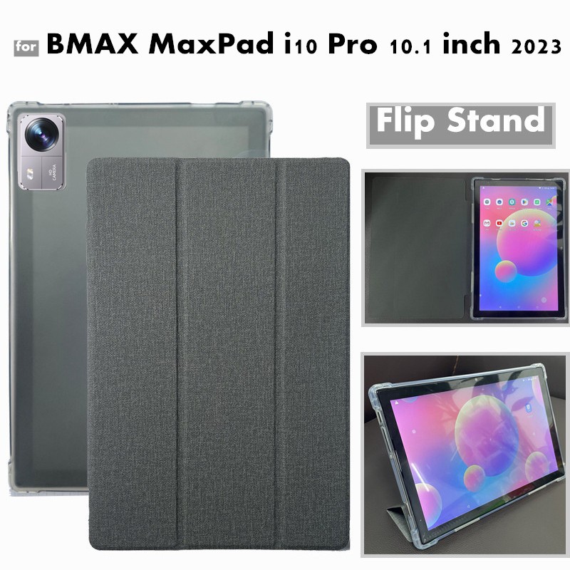 Dành Cho BMAX MaxPad i10 Pro 10.1 inch 2023 Bao Da Lật Siêu Mỏng Ba Gấp Chống Sốc Có Chân Đế Vỏ Máy 