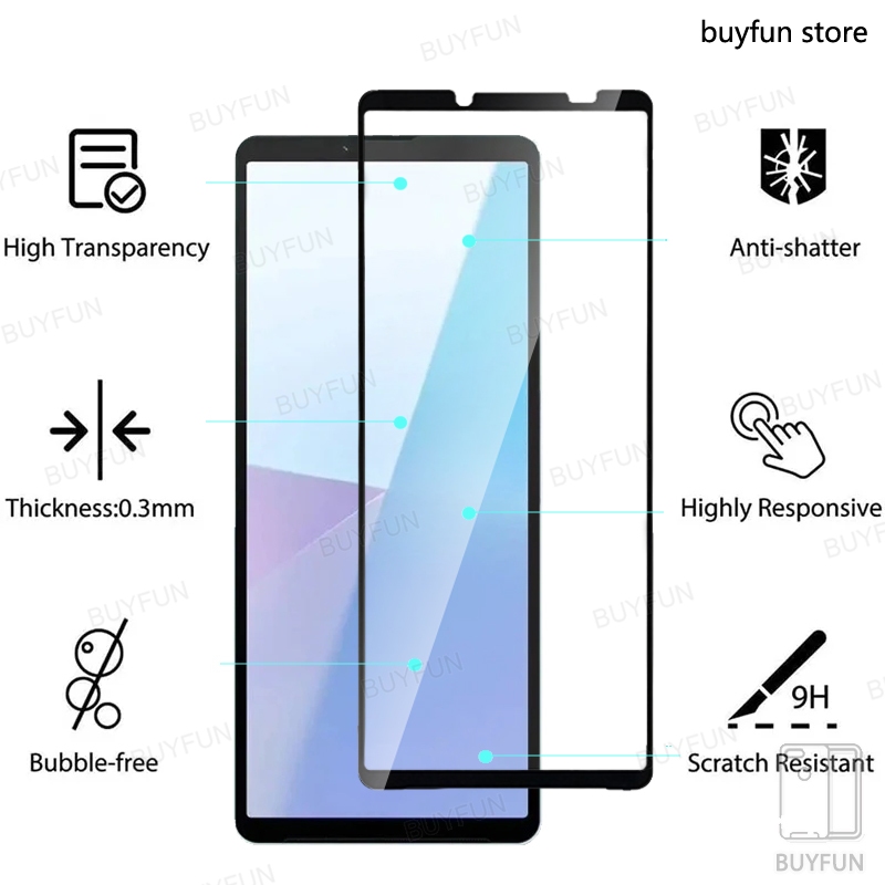 6in1 Full Cover Kính Bảo Vệ Dành Cho Sony Xperia 10 5 1 VI V IV Bảo Vệ Camera Cho Sony Xperia10 IV Xperia5 IV Phim Cường Lực
