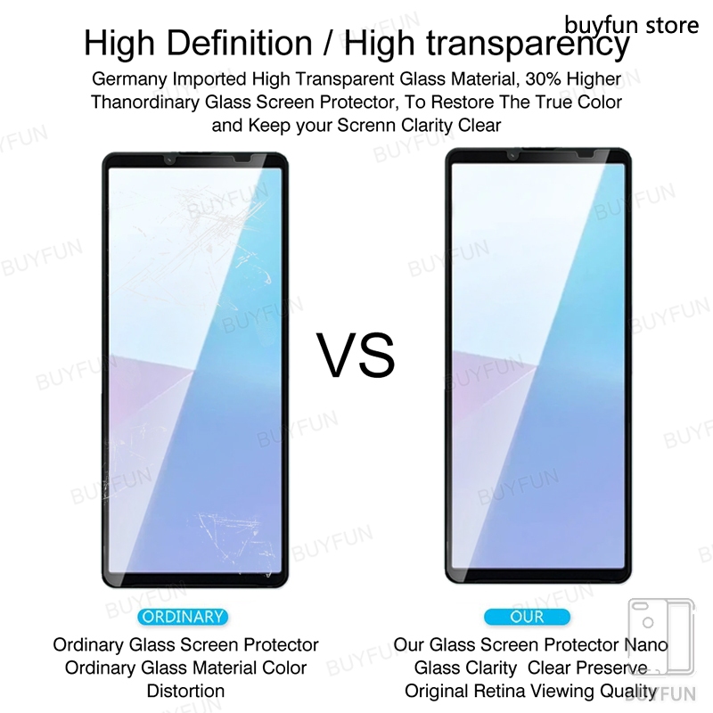 6in1 Full Cover Kính Bảo Vệ Dành Cho Sony Xperia 10 5 1 VI V IV Bảo Vệ Camera Cho Sony Xperia10 IV Xperia5 IV Phim Cường Lực
