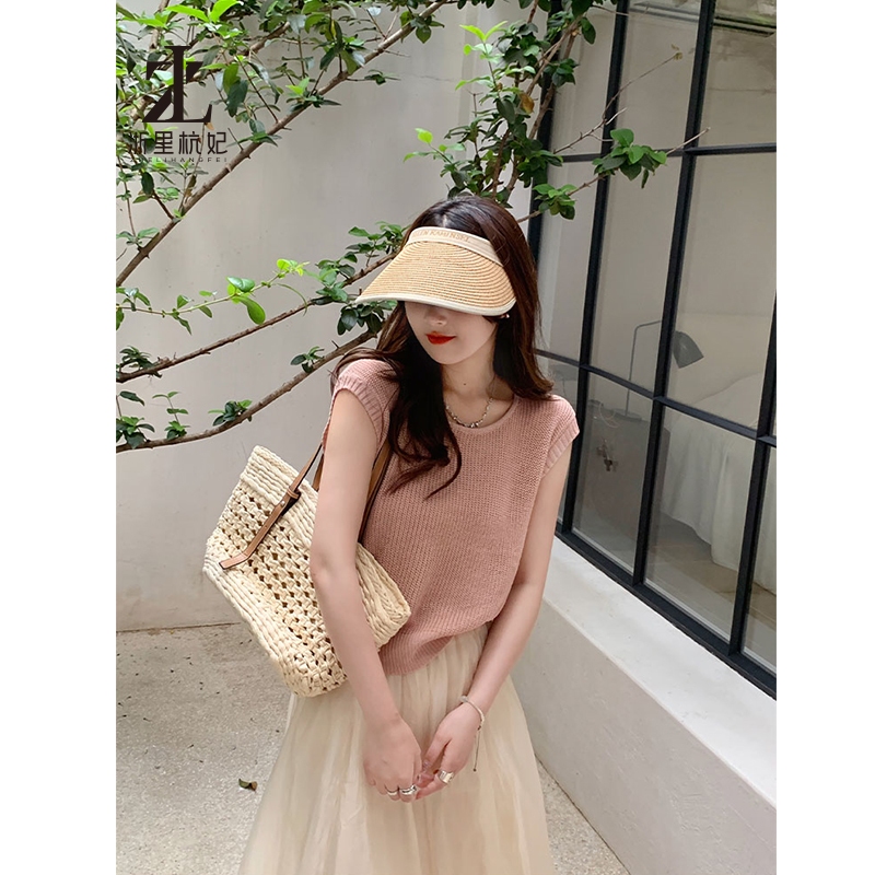 ZHELIHANGFEI Băng Lụa Dệt Kim Sọc Camisole Nữ Bên Trong Rời Tay Áo Thun Bên Ngoài Mặc Pháp Nhỏ Tay Bay Top | BigBuy360 - bigbuy360.vn