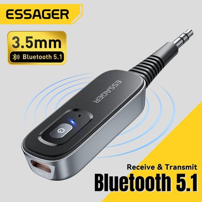 Bộ thu Bluetooth Essager Type C 3.5Mm Hỗ trợ Micro 5.1 Bộ phát không dây Bộ chuyển đổi RX TX