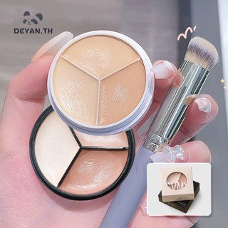 Kem che khuyết điểm 3in1ba màu Vỏ chống thấm lâu trôi Vòng tròn tối Hạt mà không cần tháo trang điểm