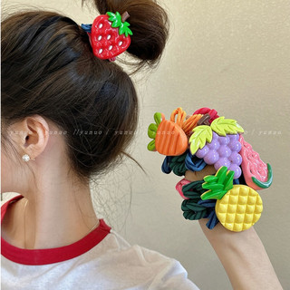 Fruit Sister Phong Cách Cơ Bản Dễ Thương Tất Cả Trận Đấu Dây Buộc Tóc Đầu Nữ 2024 Phong Cách Mới Đàn Hồi Cao Bền Dây Buộc Da Đầu
