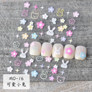 Sticker thỏ 5D trang trí móng dễ thương