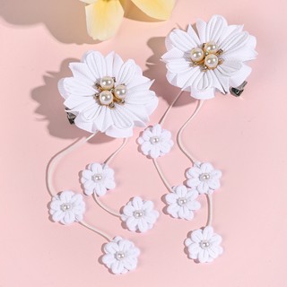 Ngọc Trai Trắng Hoa Kẹp Tóc Phụ Kiện Tóc Cho Trẻ Em Bé Gái Nữ 15.5 * 5.5cm / pc 9g / pc 2 Chiếc