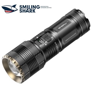 Cá Mập Cười SD5207 Đèn Pin Siêu Sáng USB Sạc Đèn Pin M77 10000LM Đèn Pin Mini Nhấp Nháy Đèn Bắn Dài 10000M Đèn Pha Chống Nước Có Đuôi Flooflig