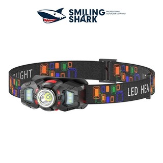 Smile Shark TD0178 Đèn pha Led siêu sáng Đèn cảm biến sạc XPE 2000LM Đèn pha làm việc có kẹp Đèn pin đầu di động nhỏ Chống nước Đi bộ đường dài ngoài trời