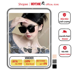 Kính mát tròng kính phân cực moyenne kính râm nam nữ thời trang gọng vuông hình chuỗi chống tia uv