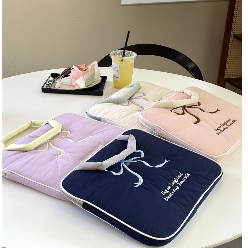 Túi đựng máy tính xách tay in hình nơ thêu dễ thương Túi lót máy tính bảng chống sốc phù hợp cho 10 / 11 13 / 14 15 / 15.6 inch