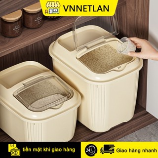 VNNETLAN Hộp Đựng Gạo-Có Nắp Đậy Chống Bụi Chống Ẩm 5kg / 10kg / 15kg Hộp đựng gạo