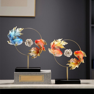 LOVIVER Tượng Cá koi Để Bàn Trang Trí Sáng Tạo Tượng Cá Chép decor nhà cửa, phòng khách