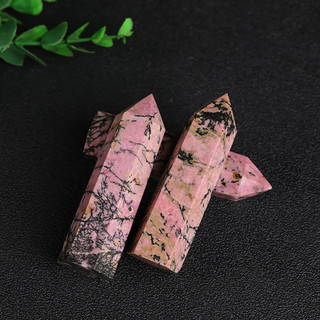 Tháp pha lê rhodonite tự nhiên chữa bệnh pha lê 6 mặt lục giác điểm luân xa đá obelisk thiền trang trí nhà bộ sưu tập