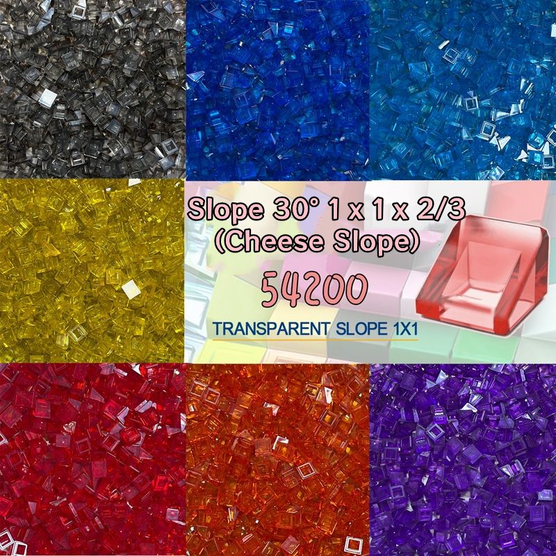 100 viên gạch dốc 30° 1x1 chấm Màu Trong Suốt Tấm Đế Tương Thích 54200 DIY Xây Dựng MOC Phần Khối Xâ