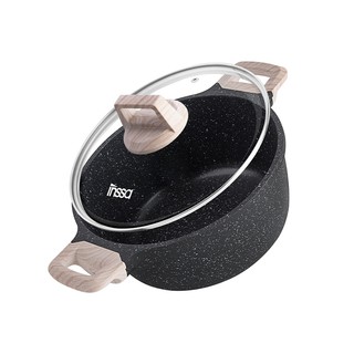 INSSA Nồi Nấu Canh Chống Dính 24CM - Nồi Đá Maifan Có Nắp GUOJ012