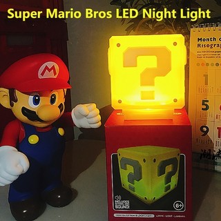 Đèn Mario, đèn bàn LED phong cách Super Mario, đèn ngủ, âm thanh kích hoạt cảm ứng, đèn ấm, sạc USB