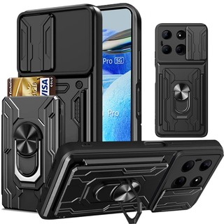 Chống sốc nặng trường hợp điện thoại cứng với chủ kim loại và khe cắm thẻ Redmi Note 13 Pro+ Note 12 Pro Note 12S Note 11 Pro Redmi 13C