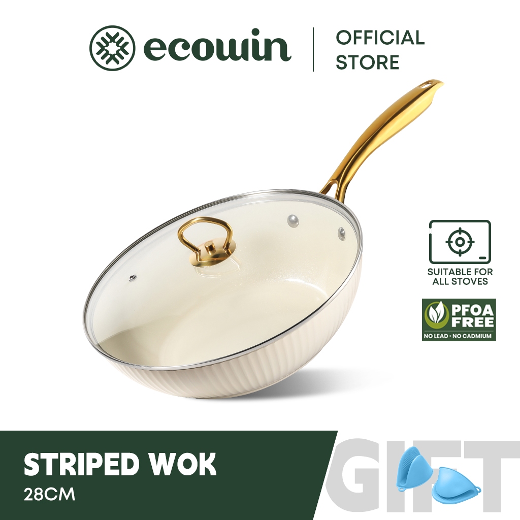 Ecowin Chảo Chống Dính Lớp Phủ Gốm Royal Classic Series 28cm Có Nắp Thích Hợp Cho Mọi Bếp