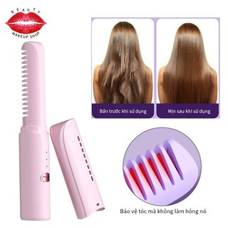 Lược chải tóc thẳng sạc máy duỗi tóc mini nhỏ gọn và di động không gây hại cho tóc lược chải tóc không dây