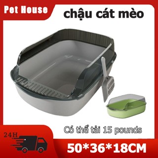 cát vệ sinh cho mèo vệ sinh cho mèo chậu cát mèo bồn vệ sinh cho mèo cát mèo khay vệ sinh cho chó thau cát mèo cát cho mèo nhà vệ sinh cho mèo Khay vệ sinh cho mèo cỡ vừa tới to lớn size M L XLchậu thành cao chống văng cát