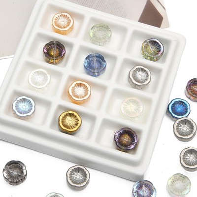 10 Chiếc Hoa Hawaii Thủy Tinh Hạt Mờ Đầy Màu Sắc Auroral Ice Fantasy Rời Hạt Mặt Dây Chuyền 14 * 6 Mm Cho DIY Vòng Cổ Vòng Tay Kẹp Tóc Jewlery Làm Phụ Kiện