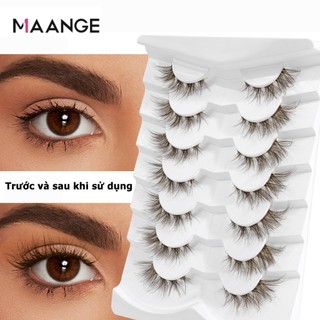 Maange 7 cặp lông mi giả tự nhiên thân trong suốt