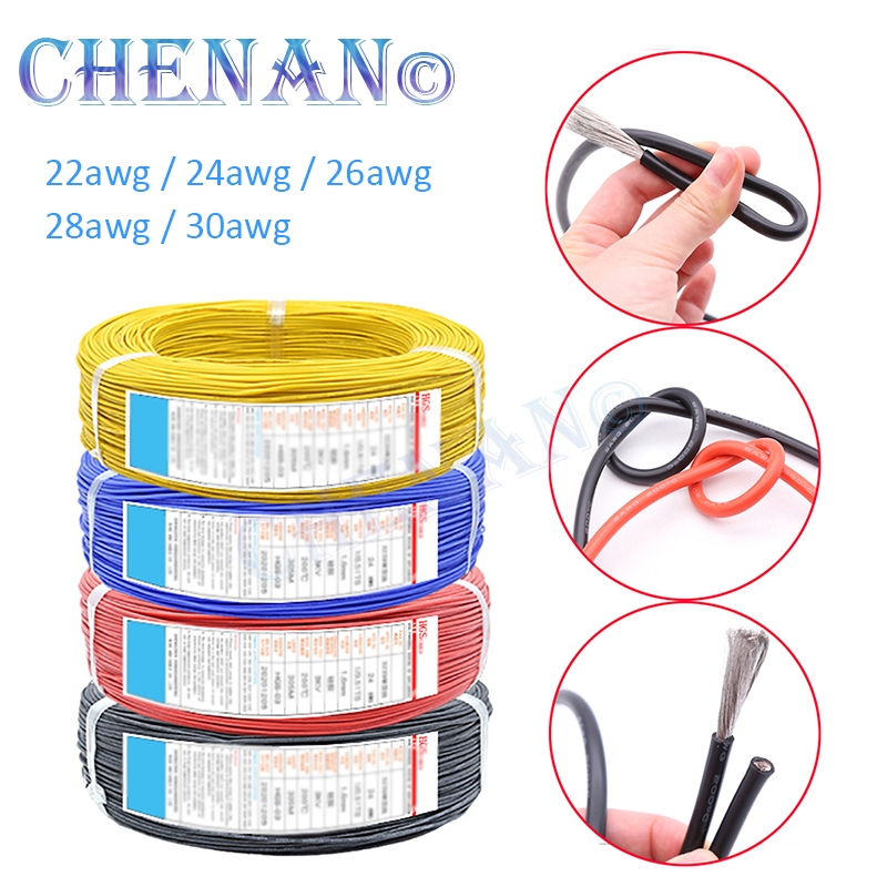 Cáp silicon cao su mềm dẻo 1 mét 200°C Lõi dây đa lõi 600V 0,08mm 22awg / 24awg / 26awg 28awg / 30aw