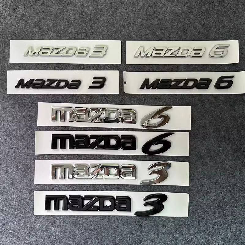 Logo chữ nổi MAZDA 3 MAZDA 6 được dán phía sau xe Mazda